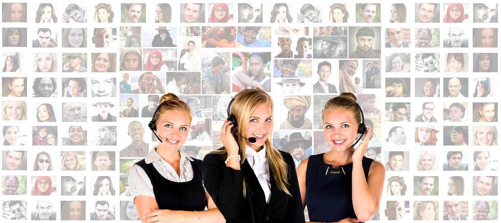 Contact us illustration showing customer support