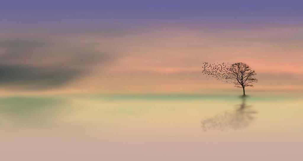 Landscape photo enhanced with improved resolution and color balance